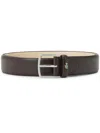 Lacoste Logo-engraved Leather Belt In Brown
