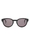 Lacoste Logo-engraved Round-frame Sunglasses In Black