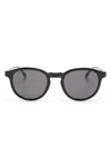 Lacoste Logo-engraved Round-frame Sunglasses In Schwarz