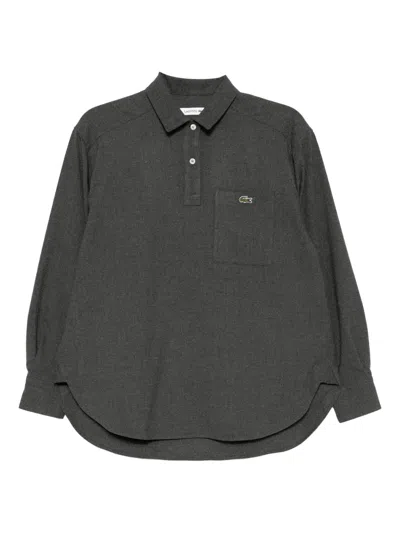 Lacoste Logo Flannel Blouses In Gray