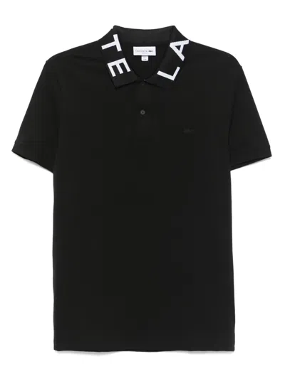 Lacoste Poloshirt Mit Jacquard-logo In Schwarz