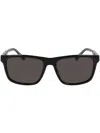 Lacoste Casual Elegance 56mm Rectangular Sunglasses In Black