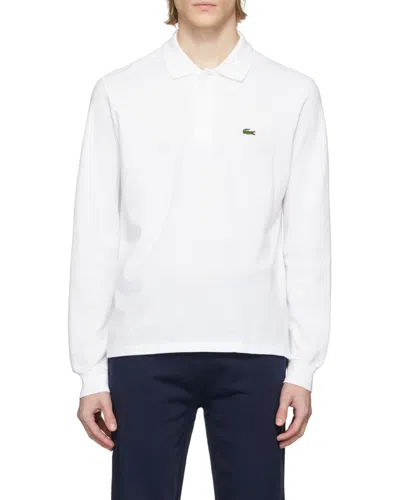 Lacoste Loose Fit Pique Polo Shirt In White
