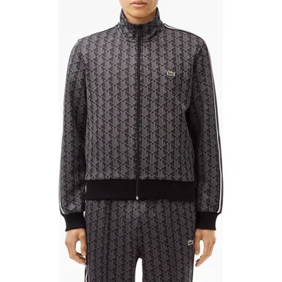 LACOSTE LACOSTE LOGO MONOGRAM STRIPE TRACK JACKET