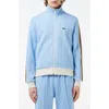 Lacoste Logo Monogram Stripe Track Jacket In Phoenix Blue/flour