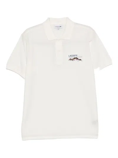 Lacoste Logo-motif Polo Shirt In White