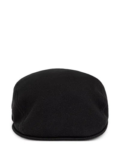 Lacoste Logo-embroidered Felted Beret In Black