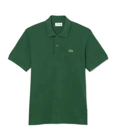 Lacoste Stretch Pique Short-sleeve Slim Fit Polo Shirt In Green