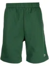 Lacoste Logo-patch Cotton Blend Track Shorts In Green