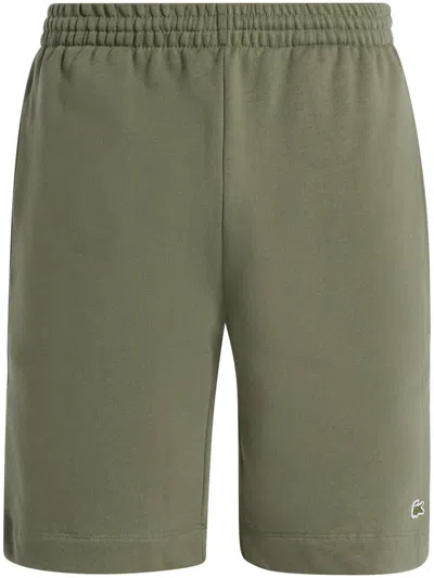Lacoste Logo-patch Cotton-blend Track Shorts In Grün
