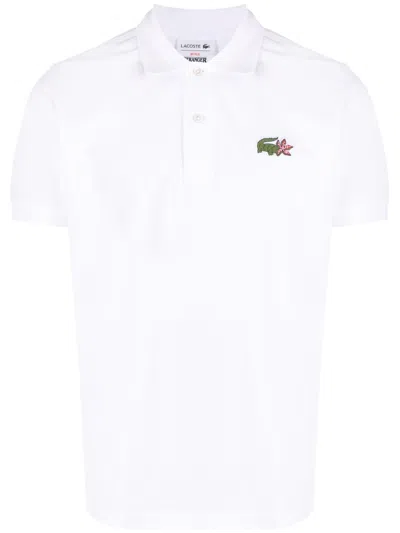 Lacoste Logo-patch Cotton Polo Shirt In White