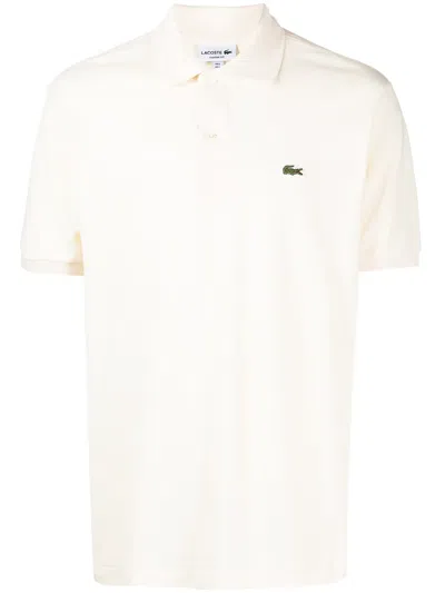 Lacoste Logo-patch Cotton Polo Shirt In White