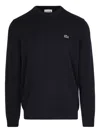 Lacoste Man Sweater Midnight Blue Size L Cashmere, Wool In Black