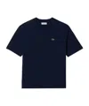Lacoste Logo-patch Cotton T-shirt In Black