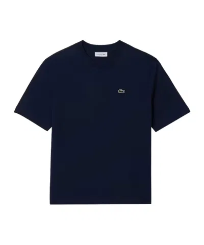 Lacoste Logo-patch Cotton T-shirt In Black