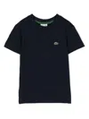 Lacoste Logo-patch Cotton T-shirt In Blue