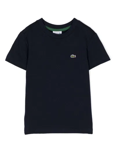 Lacoste Kids' Logo-patch Cotton T-shirt In Blue