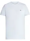 Lacoste White Cotton T-shirt In Blue