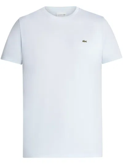 Lacoste Logo-patch Cotton T-shirt In Blue