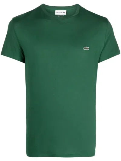 Lacoste Logo-patch Cotton T-shirt In Green