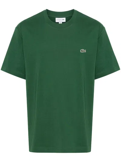 Lacoste Logo-patch Cotton T-shirt In Green