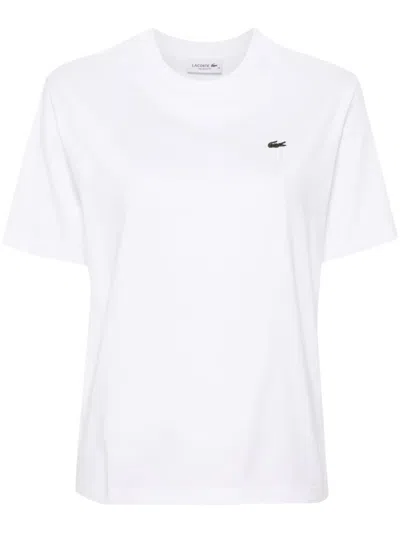 Lacoste T Shirt In Soft Cotton Relaxed Fit In White