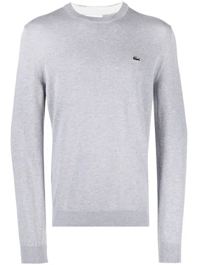 LACOSTE LOGO-PATCH CREW NECK SWEATER