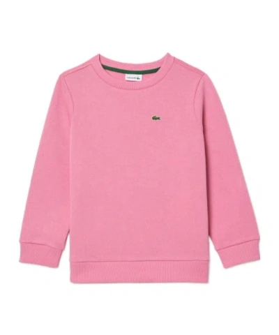 Lacoste Kids' Logo-patch Crew-neck Sweatshirt In Pink