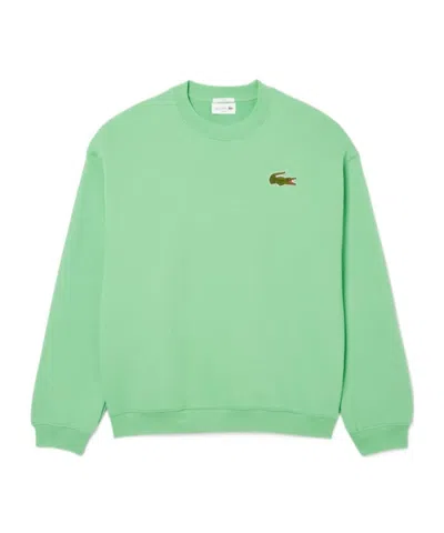 Lacoste Logo Patch Crewneck Sweatshirt In Green