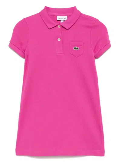 Lacoste Kids' Logo-patch Dress In Pink