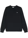 Lacoste Pullover In Cotone Nero In Black