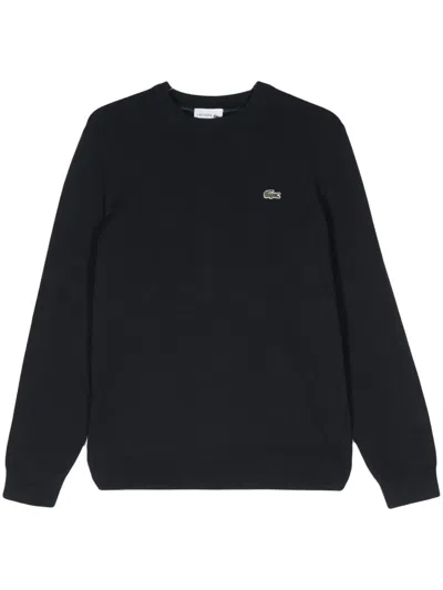 Lacoste Pullover In Cotone Nero In Black