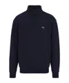 Lacoste Logo Patch Half-zip Sweatshirt In Blue