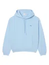 Lacoste Logo-patch Hoodie In Blue