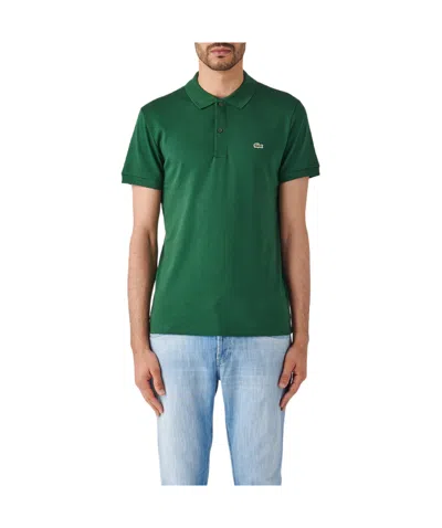 Lacoste Logo-patch Jersey Polo Shirt In Green