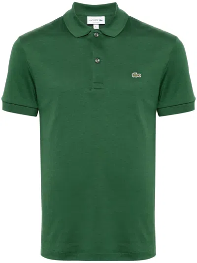 Lacoste Logo-patch Jersey Polo Shirt In Green