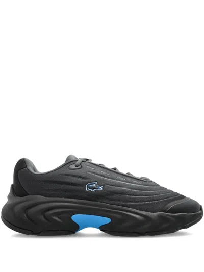 Lacoste Logo-patch Lace-up Sneakers In Black