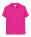 Lacoste Logo-patch Polo Shirt In Pink