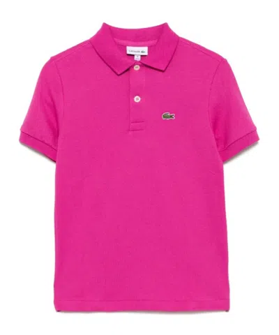 Lacoste Logo-patch Polo Shirt In Pink