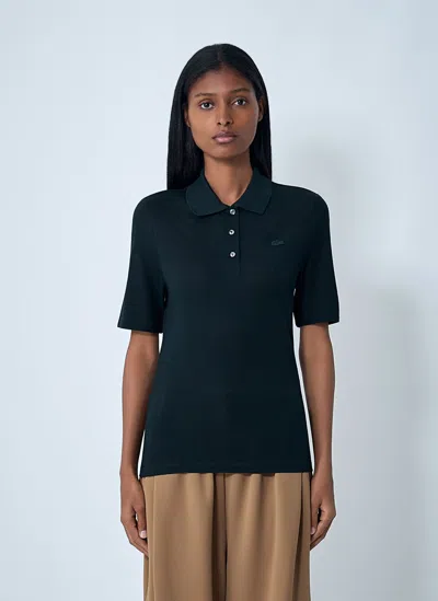 Lacoste Chest Logo-patch Polo Top In Blue