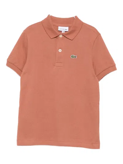 Lacoste Kids' Logo-patch Polo Shirt In Brown