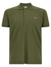 Lacoste Polo Shirt With Logo Patch And Short Sleeves In Green