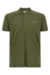 Lacoste Polo Shirt With Logo Patch And Short Sleeves In Green