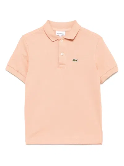 Lacoste Kids' Logo-patch Polo Shirt In Neutrals
