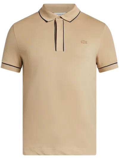 Lacoste Logo-patch Polo Shirt In Neutrals