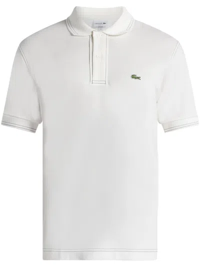 Lacoste Logo-patch Polo Shirt In White