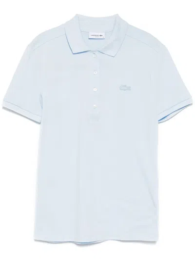 Lacoste Logo-patch Polo Top In Blue