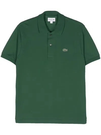 Lacoste Stretch Pique Short-sleeve Slim Fit Polo Shirt In Green