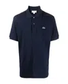 Lacoste Logo Patch Short-sleeved Polo Shirt In Black