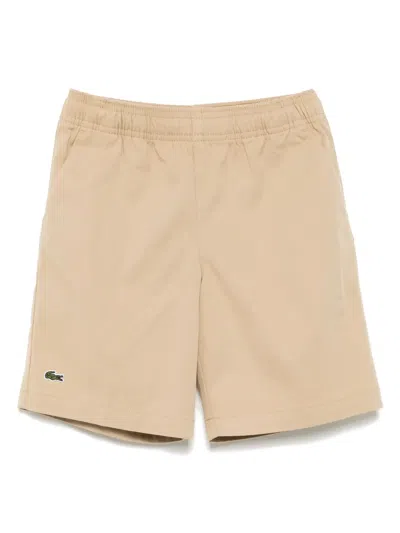 Lacoste Kids' Logo-patch Shorts In Brown